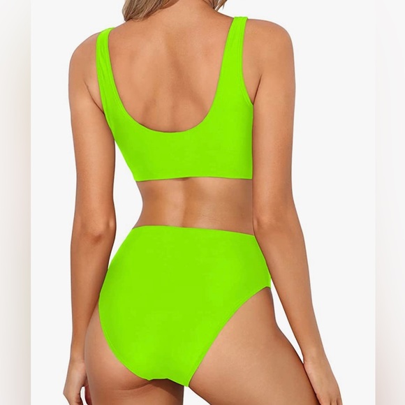 Lime green high rise bikini - Picture 2 of 4